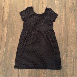 Black Short Sleeve Eyelet Dress | Eight Sixty